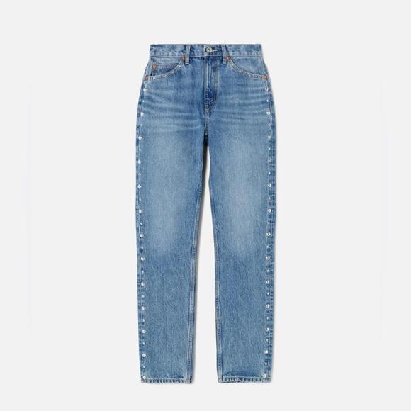 RE/DONE Moon Stoned Stud 70s Straight Denim Jeans
